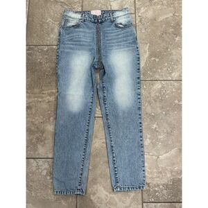 Revice Denim Venus Full Zip Straight Leg Jeans Light Wash Blue Womens 28